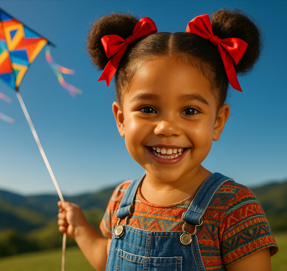 little girl with kite